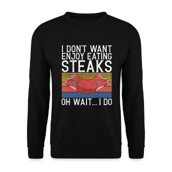 Steak Lover Steak Cadeau - Sweat-shirt Unisexe - noir - Devant - Alina (178cm) & Michal (187cm)