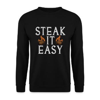 Steak Lover Steak Geschenk - Unisex Pullover - Schwarz - Vorne - Alina (178cm) & Michal (187cm)