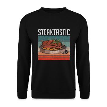 Cadeau de steak amateur de steak - Sweat-shirt Unisexe - noir - Devant - Alina (178cm) & Michal (187cm)