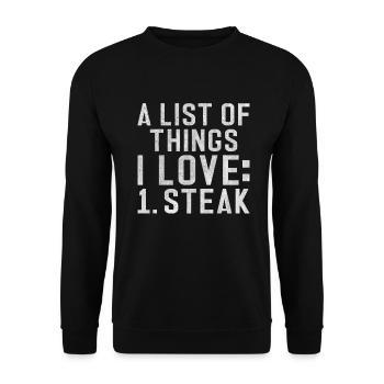 Steak Lover Steak Gift - Unisex Sweatshirt - black - Front - Alina (178cm) & Michal (187cm)