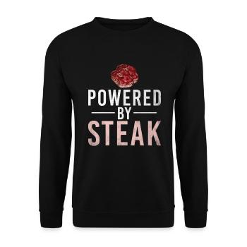 Steak-Liebhaber-Steak-Geschenk - Unisex Pullover - Schwarz - Vorne - Alina (178cm) & Michal (187cm)