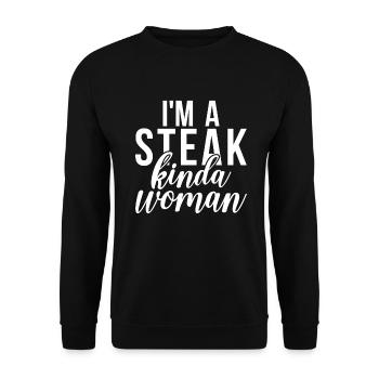 Steak Lover Steak Geschenk - Unisex Pullover - Schwarz - Vorne - Alina (178cm) & Michal (187cm)