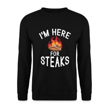 Cadeau de steak amateur de steak - Sweat-shirt Unisexe - noir - Devant - Alina (178cm) & Michal (187cm)