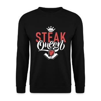 Steak Lover Steak Geschenk - Unisex Pullover - Schwarz - Vorne - Alina (178cm) & Michal (187cm)