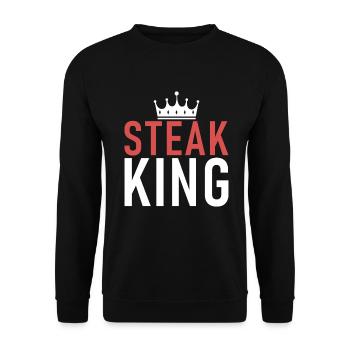 Steak Lover Steak Geschenk - Unisex Pullover - Schwarz - Vorne - Alina (178cm) & Michal (187cm)