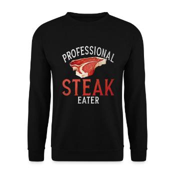 Steak Lover Steak Geschenk - Unisex Pullover - Schwarz - Vorne - Alina (178cm) & Michal (187cm)