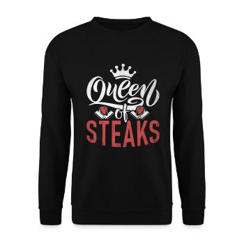 Steak Lover Steak Geschenk - Unisex Pullover - Schwarz - Vorne - Alina (178cm) & Michal (187cm)