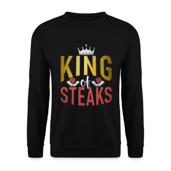 Steak Lover Steak Gift - Unisex Sweatshirt - black - Front - Alina (178cm) & Michal (187cm)