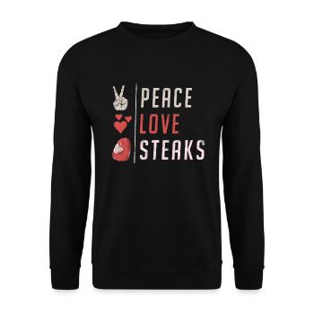 Steak Lover Steak Gift - Unisex Sweatshirt - black - Front - Alina (178cm) & Michal (187cm)