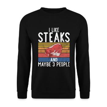 Steak Lover Steak Cadeau - Sweat-shirt Unisexe - noir - Devant - Alina (178cm) & Michal (187cm)