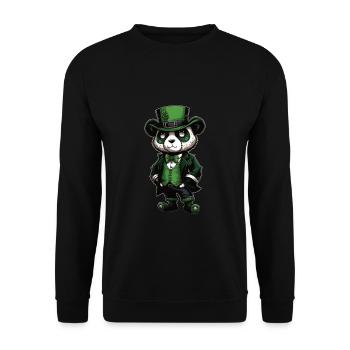 Motif de la Saint-Patrick, PANDA - Sweat-shirt Unisexe - noir - Devant - Alina (178cm) & Michal (187cm)