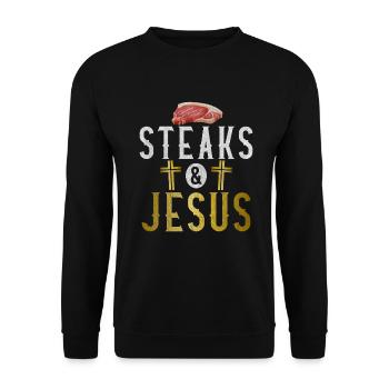 Steak Lover Steak Cadeau - Sweat-shirt Unisexe - noir - Devant - Alina (178cm) & Michal (187cm)