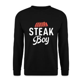 Steak Lover Steak Gift - Unisex Sweatshirt - black - Front - Alina (178cm) & Michal (187cm)