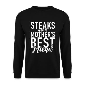 Steak Lover Steak Geschenk - Unisex Pullover - Schwarz - Vorne - Alina (178cm) & Michal (187cm)