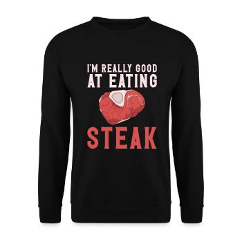 Steak Lover Steak Cadeau - Sweat-shirt Unisexe - noir - Devant - Alina (178cm) & Michal (187cm)