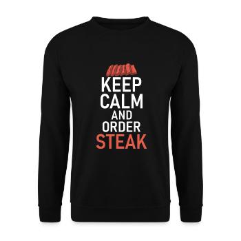 Steak Lover Steak Geschenk - Unisex Pullover - Schwarz - Vorne - Alina (178cm) & Michal (187cm)