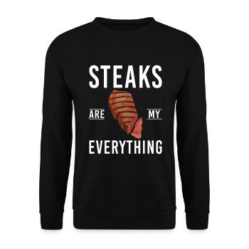 Steak Lover Steak Geschenk - Unisex Pullover - Schwarz - Vorne - Alina (178cm) & Michal (187cm)