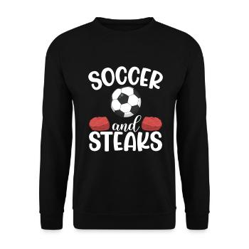Steak Lover Steak Geschenk - Unisex Pullover - Schwarz - Vorne - Alina (178cm) & Michal (187cm)