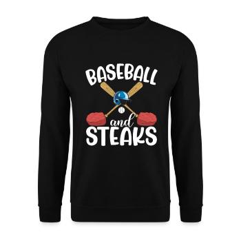 Steak Lover Steak Geschenk - Unisex Pullover - Schwarz - Vorne - Alina (178cm) & Michal (187cm)