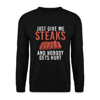 Steak Lover Steak Cadeau - Sweat-shirt Unisexe - noir - Devant - Alina (178cm) & Michal (187cm)