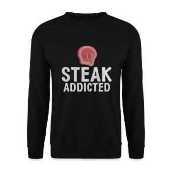 Steak Lover Steak Gift - Unisex Sweatshirt - black - Front - Alina (178cm) & Michal (187cm)