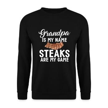 Cadeau de steak amateur de steak - Sweat-shirt Unisexe - noir - Devant - Alina (178cm) & Michal (187cm)