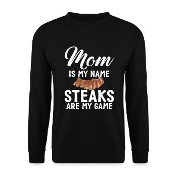 Steak Lover Steak Geschenk - Unisex Pullover - Schwarz - Vorne - Alina (178cm) & Michal (187cm)