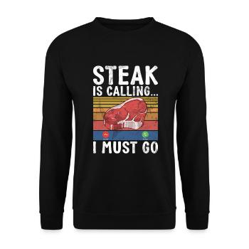 Cadeau de steak amateur de steak - Sweat-shirt Unisexe - noir - Devant - Alina (178cm) & Michal (187cm)