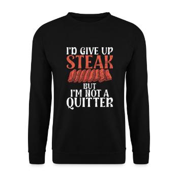 Steak-Liebhaber-Steak-Geschenk - Unisex Pullover - Schwarz - Vorne - Alina (178cm) & Michal (187cm)