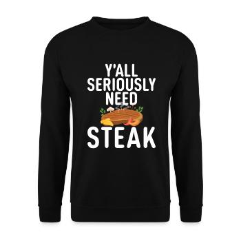 Steak Lover Steak Cadeau - Sweat-shirt Unisexe - noir - Devant - Alina (178cm) & Michal (187cm)
