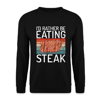Steak Lover Steak Gift - Unisex Sweatshirt - black - Front - Alina (178cm) & Michal (187cm)