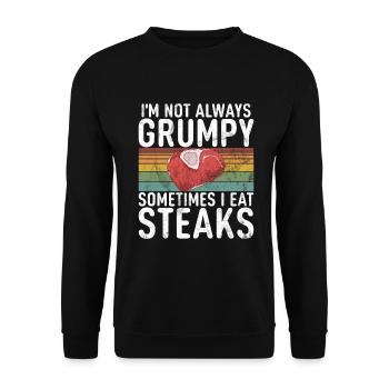 Steak Lover Steak Geschenk - Unisex Pullover - Schwarz - Vorne - Alina (178cm) & Michal (187cm)
