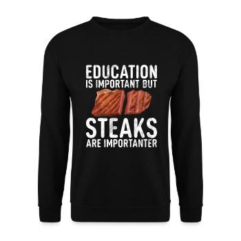 Steak Lover Steak Cadeau - Sweat-shirt Unisexe - noir - Devant - Alina (178cm) & Michal (187cm)