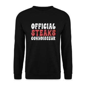 Steak Lover Steak Geschenk - Unisex Pullover - Schwarz - Vorne - Alina (178cm) & Michal (187cm)