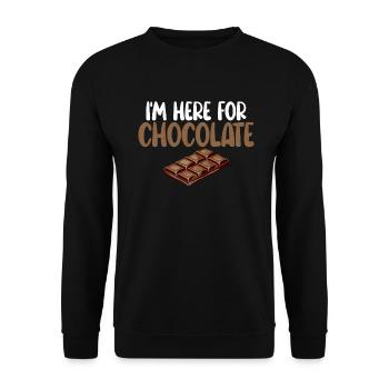 Cadeaux d'amateur de chocolat - Sweat-shirt Unisexe - noir - Devant - Alina (178cm) & Michal (187cm)