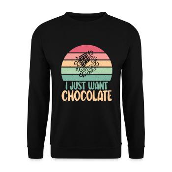 Chocolate Lover Gifts - Unisex Sweatshirt - black - Front - Alina (178cm) & Michal (187cm)