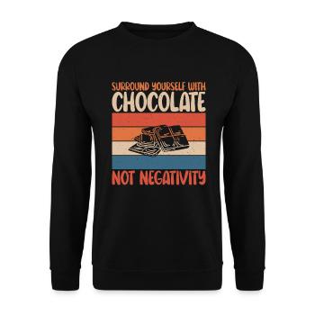 Cadeaux pour amateurs de chocolat - Sweat-shirt Unisexe - noir - Devant - Alina (178cm) & Michal (187cm)