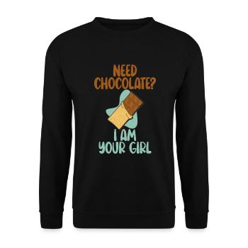 Cadeaux pour amateurs de chocolat - Sweat-shirt Unisexe - noir - Devant - Alina (178cm) & Michal (187cm)