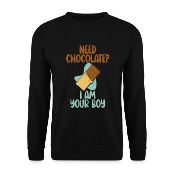 Cadeaux pour amateurs de chocolat - Sweat-shirt Unisexe - noir - Devant - Alina (178cm) & Michal (187cm)