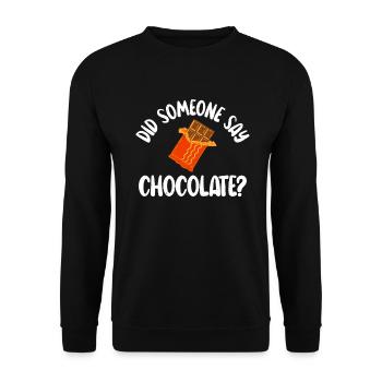 Cadeaux pour amateurs de chocolat - Sweat-shirt Unisexe - noir - Devant - Alina (178cm) & Michal (187cm)