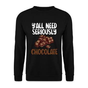 Cadeaux pour amateurs de chocolat - Sweat-shirt Unisexe - noir - Devant - Alina (178cm) & Michal (187cm)