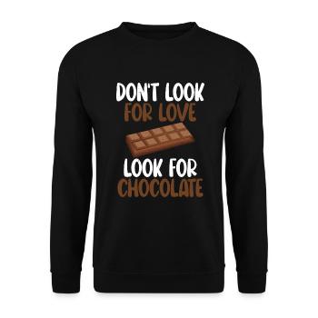 Schokoladenliebhaber Geschenke - Unisex Pullover - Schwarz - Vorne - Alina (178cm) & Michal (187cm)