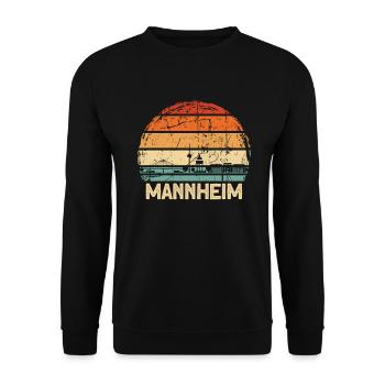 Mannheim Skyline - Unisex Pullover - Schwarz - Vorne - Alina (178cm) & Michal (187cm)