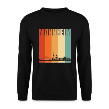 Mannheim Skyline - Unisex Pullover - Schwarz - Vorne - Alina (178cm) & Michal (187cm)