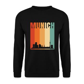 Munich Skyline - Unisex Sweatshirt - black - Front - Alina (178cm) & Michal (187cm)