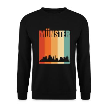 Münster Skyline - Unisex Sweatshirt - black - Front - Alina (178cm) & Michal (187cm)