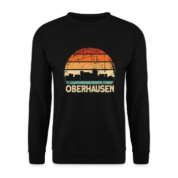 Oberhausen Skyline - Unisex Pullover - Schwarz - Vorne - Alina (178cm) & Michal (187cm)