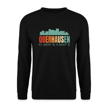 Oberhausen Skyline - Unisex Pullover - Schwarz - Vorne - Alina (178cm) & Michal (187cm)