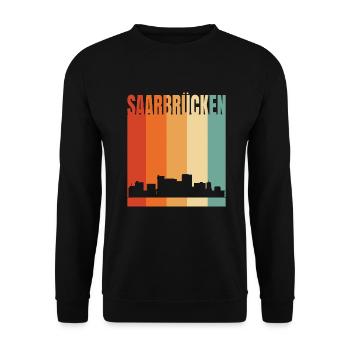 Saarbrücken Skyline - Unisex Pullover - Schwarz - Vorne - Alina (178cm) & Michal (187cm)