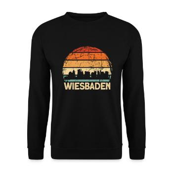 Wiesbaden Skyline - Unisex Pullover - Schwarz - Vorne - Alina (178cm) & Michal (187cm)